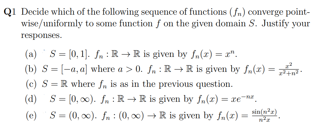 Solved Q1 Decide which of the following sequence of | Chegg.com