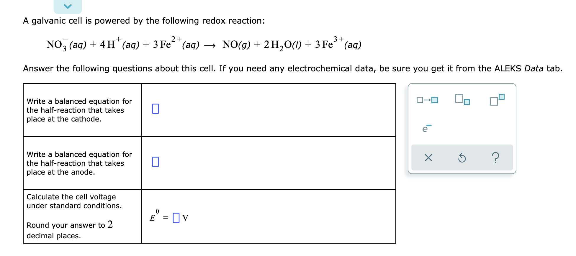 Solved A Galvanic Cell Is Powered By The Following Redox Chegg Com