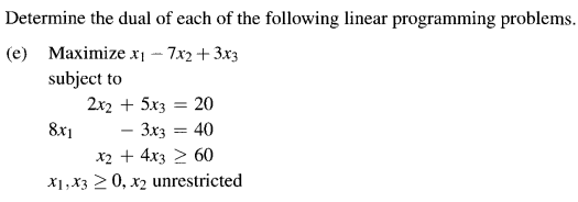 Solved Determine the dual of each of the following linear | Chegg.com