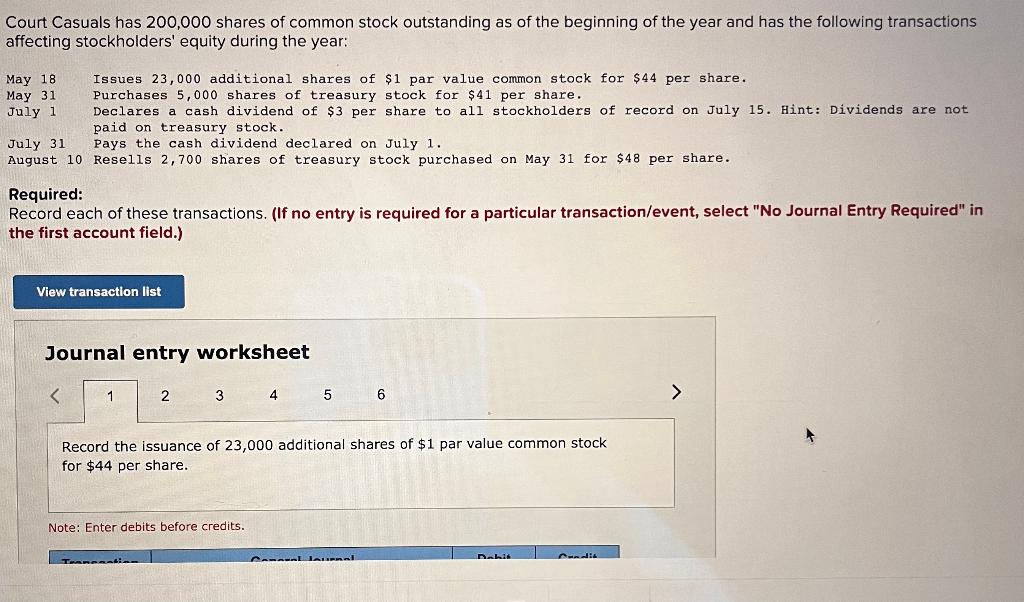 Solved Court Casuals has 200,000 shares of common stock