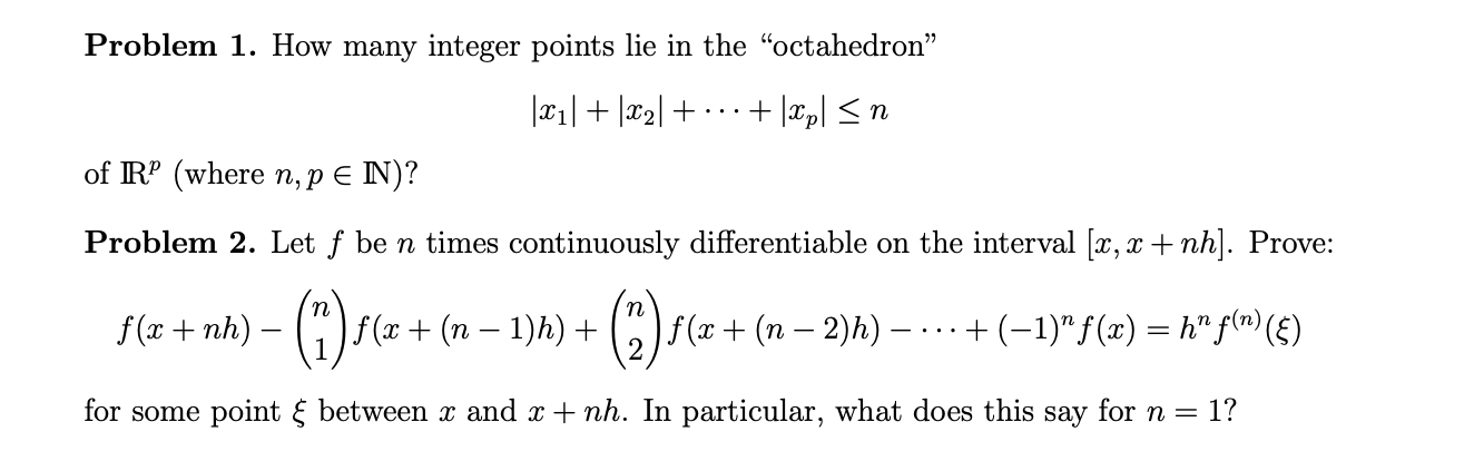 Solved Problem 1. How many integer points lie in the | Chegg.com