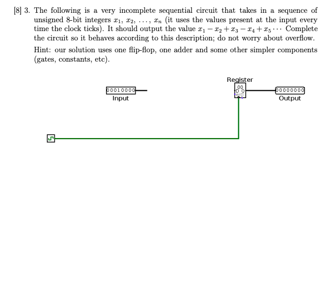 Solved [8] 3. The following is a very incomplete sequential | Chegg.com