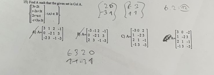 Solved Find A such that the given set is | Chegg.com