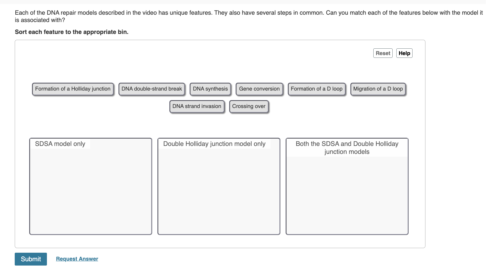 Solved Each of the DNA repair models described in the video | Chegg.com