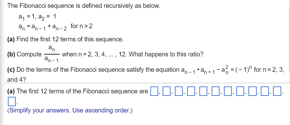 fibonacci sequence formula definition