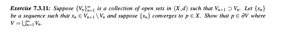 Solved Exercise 7.3.11: Suppose {Vn}n=1 Is A Collection Of | Chegg.com