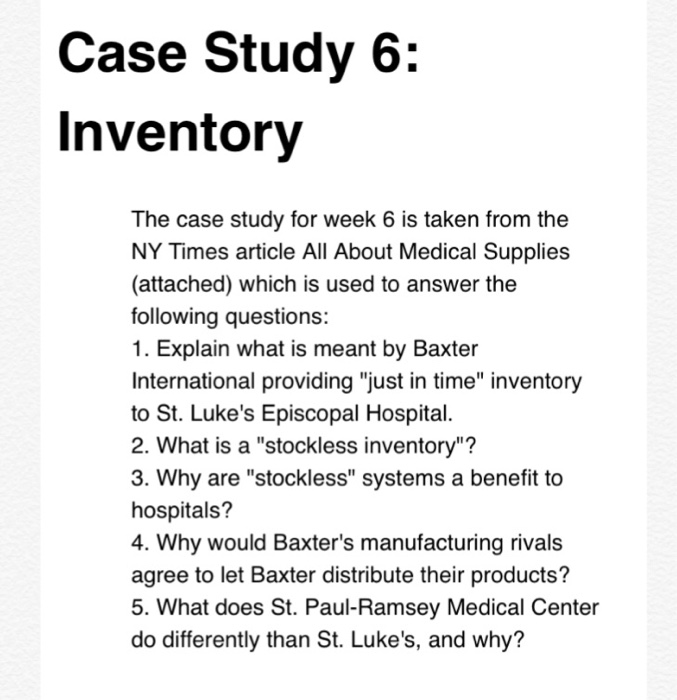 case study on inventory management with questions and answers