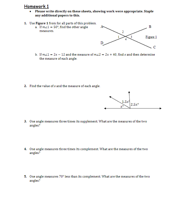 Solved Homework 1Please write directly on these sheets, | Chegg.com