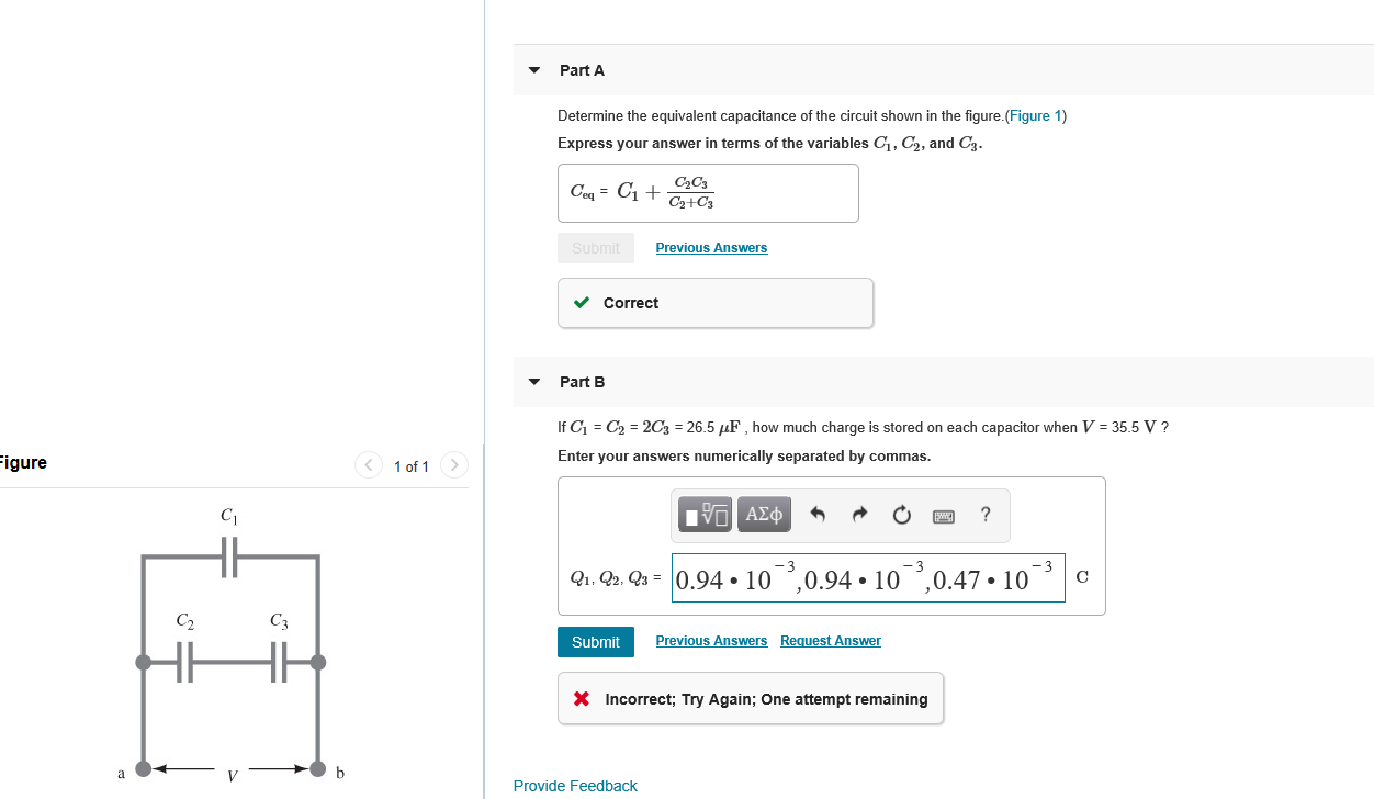 Solved Part A Determine The Equivalent Capacitance Of The | Chegg.com