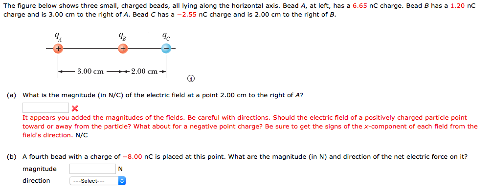 Solved The figure below shows three small, charged beads, | Chegg.com