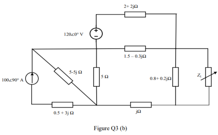 Solved The variable load impedance, ZL in the circuit is | Chegg.com