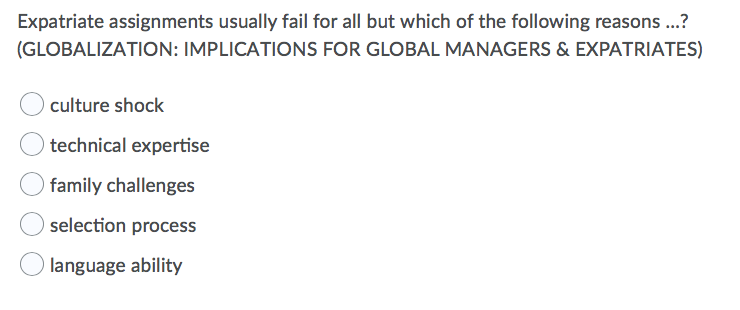 most expatriate assignments are of which type quizlet