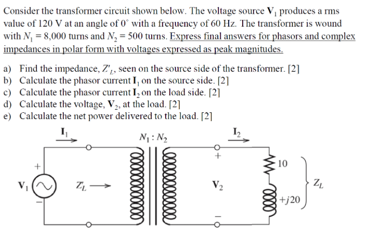 Solved Consider the transformer circuit shown below. The | Chegg.com