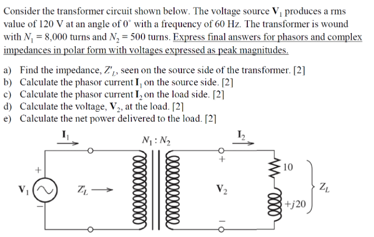 Solved Consider The Transformer Circuit Shown Below. The | Chegg.com