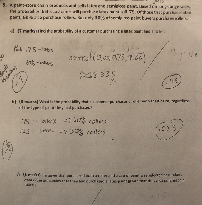 Solved loss 5. A paintstore chain produces and sells latex