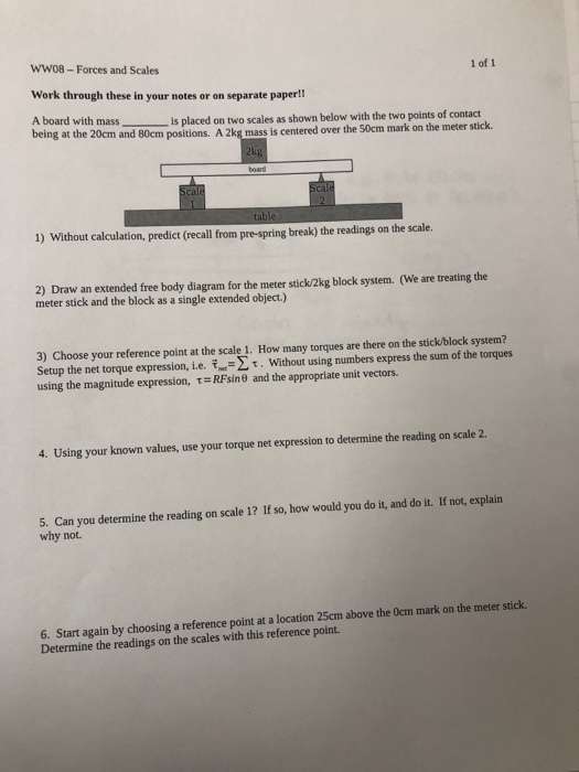 Solved ww08-Forces and Scales Work through these in your | Chegg.com