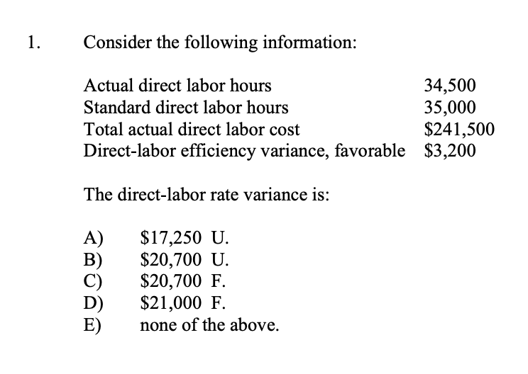 Direct Labor Variance Standard Rate Formula