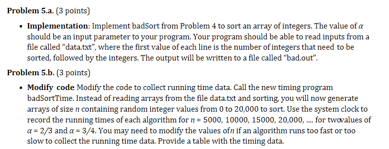 Solved Problem 4. Consider the following pseudocode for a | Chegg.com