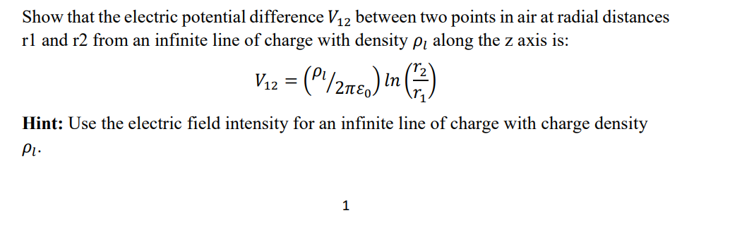Electric Potential Difference Between Two Points