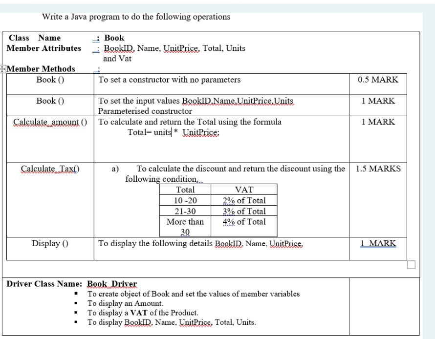 Solved Write A Java Program To Do The Following Operations | Chegg.com