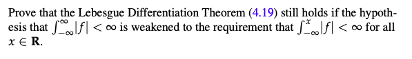 Solved Prove That The Lebesgue Differentiation Theorem | Chegg.com