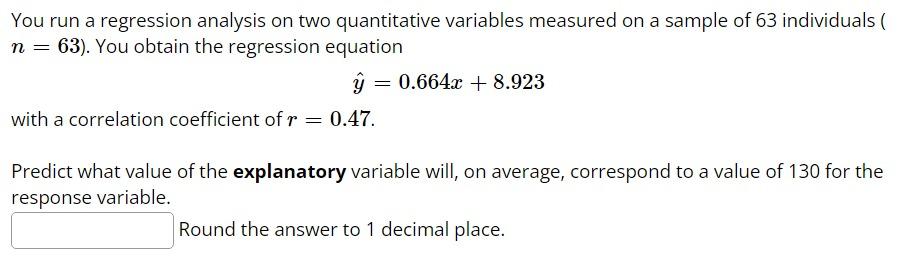 Solved Run a regression analysis on the following data set | Chegg.com