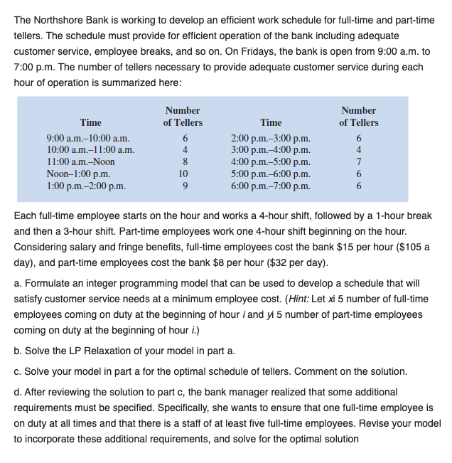 The Northshore Bank Is Working To Develop An Chegg Com