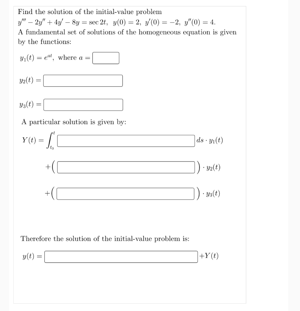 Solved Find the solution of the initial-value problem y