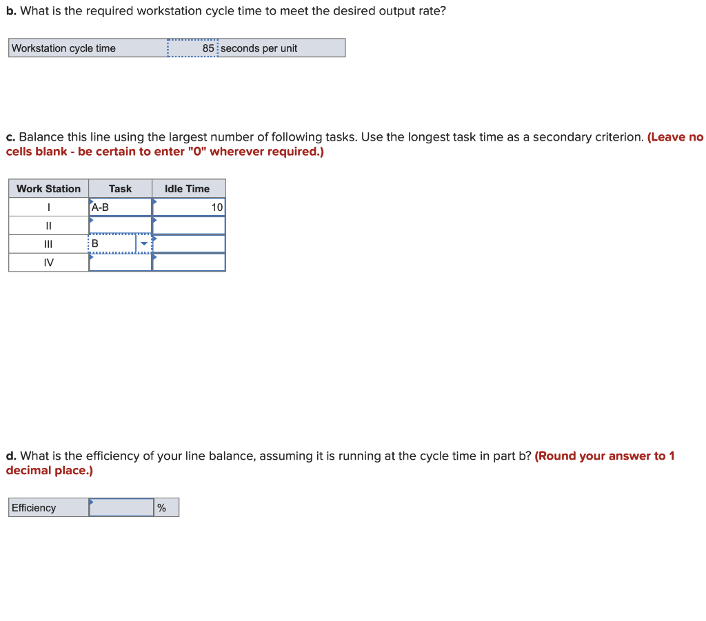 Solved b. What is the required workstation cycle time to