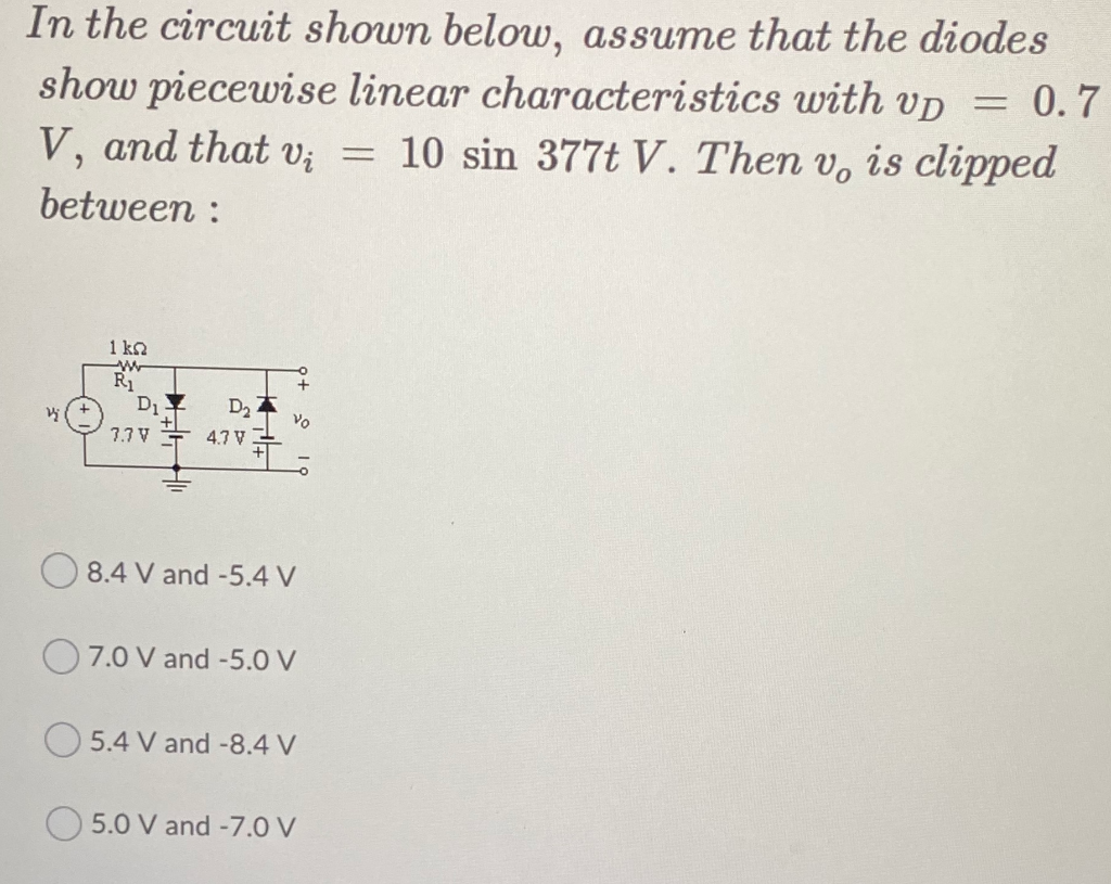 Solved In The Circuit Shown Below, Assume That The Diodes | Chegg.com