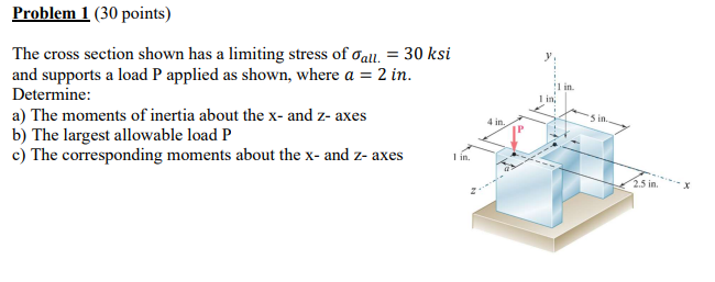 Solved Problem 1 ( 30 ﻿points)The cross section shown has a | Chegg.com