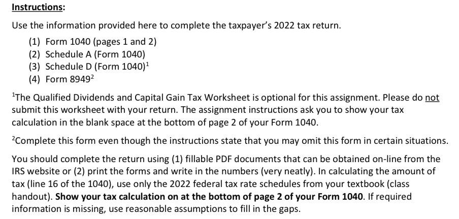 Use the information provided here to complete the | Chegg.com