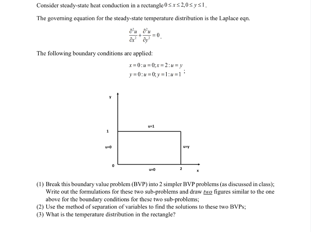 Solved Consider steady-state heat conduction in a rectangle | Chegg.com