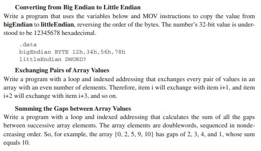 Solved Converting from Big Endian to Little Endian Write a | Chegg.com