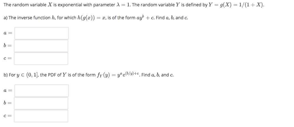 Solved The random variable X is exponential with parameter | Chegg.com