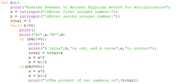 Solved def A): print (