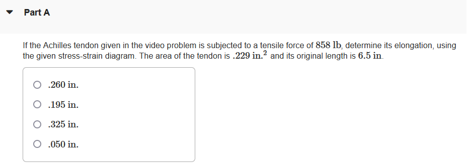 If The Achilles Tendon Given In The Video Problem Is Chegg