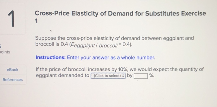 the cross price elasticity of demand between substitutes