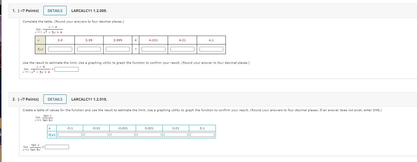 Solved 1. [-17 Points) DETAILS LARCALC11 1.2.005. Complete | Chegg.com