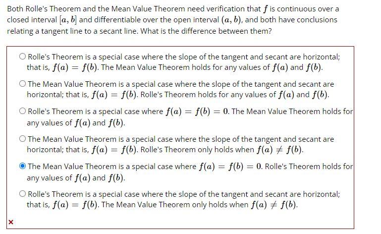 Solved Both Rolle's Theorem And The Mean Value Theorem Need | Chegg.com