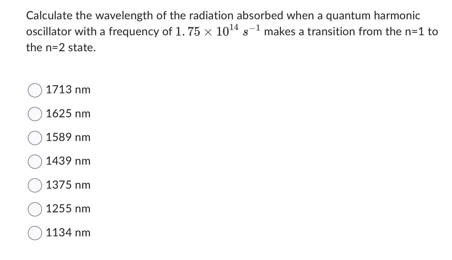 Solved Calculate the wavelength of the radiation absorbed | Chegg.com