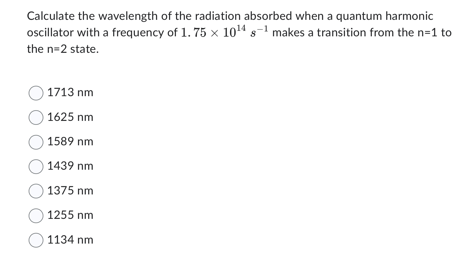 Solved Calculate The Wavelength Of The Radiation Absorbed Chegg Com