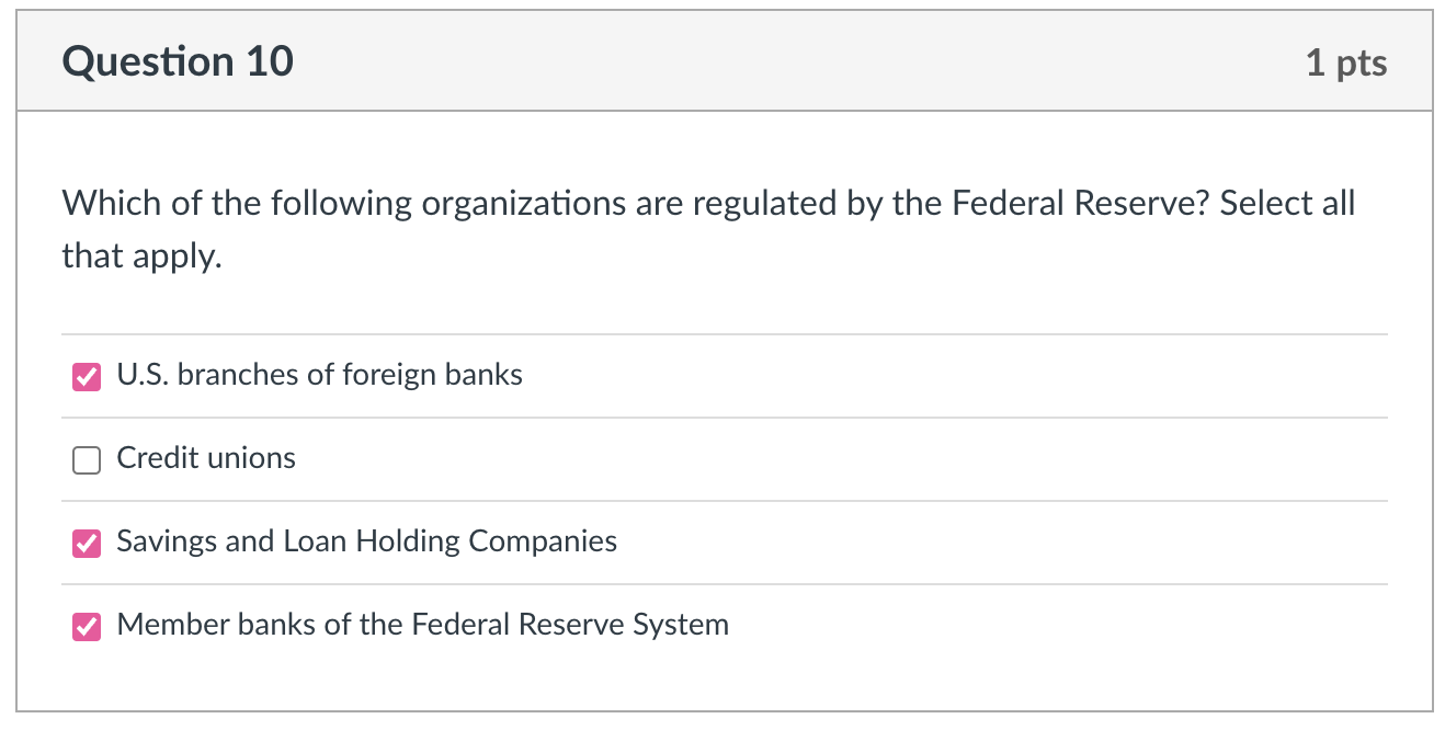 Solved Which of the following are part of the Fed's effort