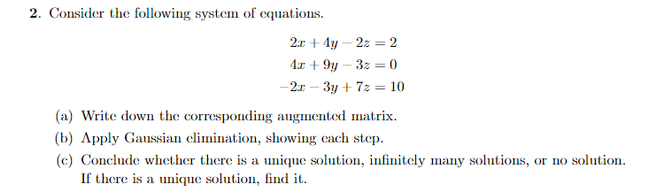 Solved 2. Consider the following system of equations. | Chegg.com