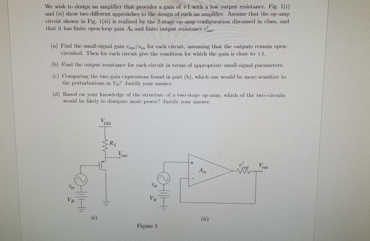 Solved We wish to design an amplifier that provides a gain | Chegg.com
