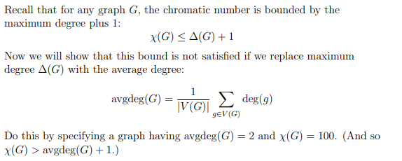 Recall that for any graph G, the chromatic number is | Chegg.com