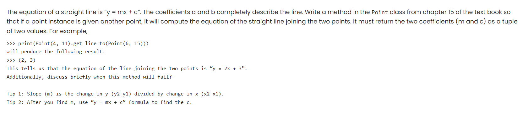 Solved The equation of a straight line is " y=mx+c ". The | Chegg.com