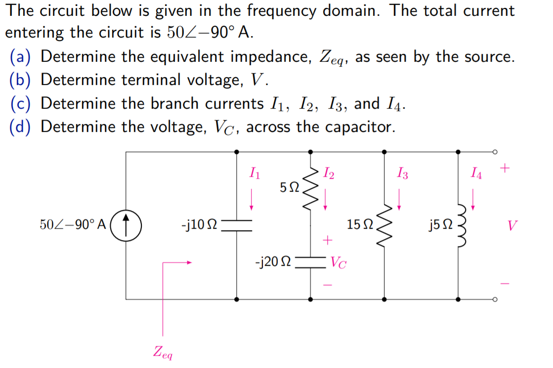 Solved The circuit below is given in the frequency domain. | Chegg.com