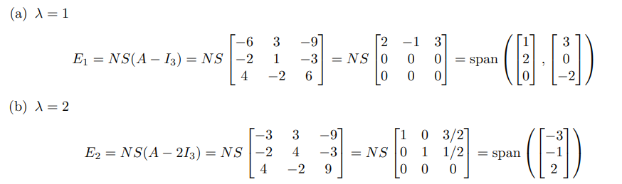 Solved Find The Eigenvalues And Bases Of The Corresponding 