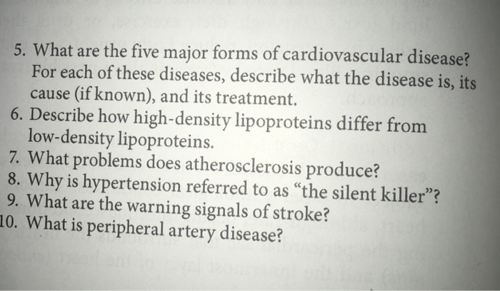 solved-what-are-the-five-major-forms-of-cardiovascular-chegg